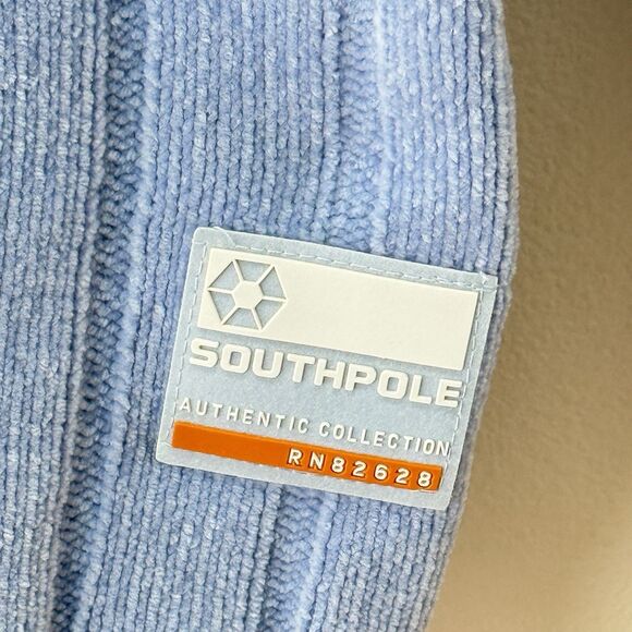 Y2K South Pole Mock Neck Sweater Men’s XL Baby Blue Hip Hop Streetwear Gorpcore - Picture 5 of 10